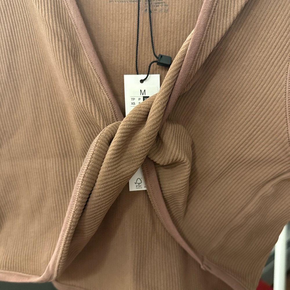 Garage Brown Ribbed Twist-Front Tank Top - Picture 2 of 6